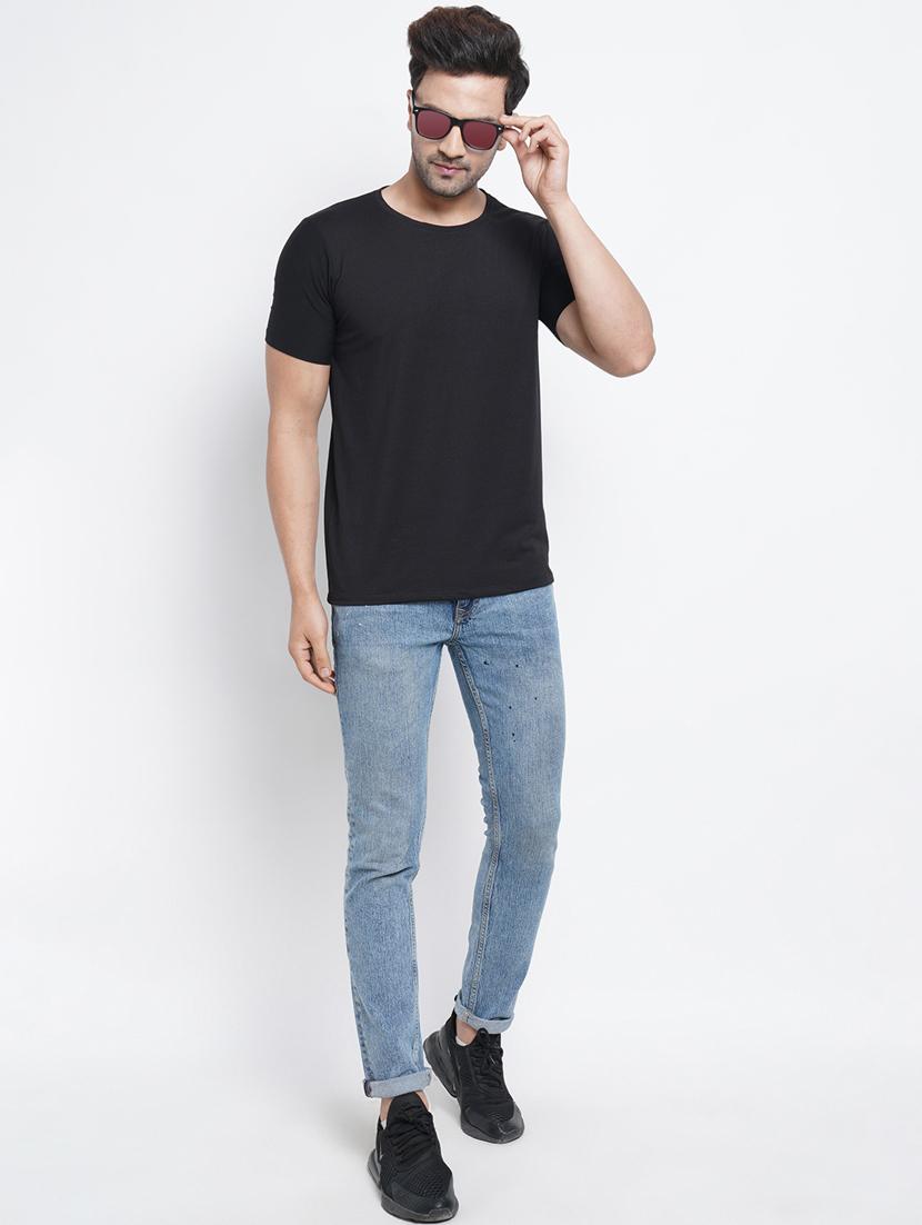 black solid t-shirt - 18200909 - Standard Image - 3