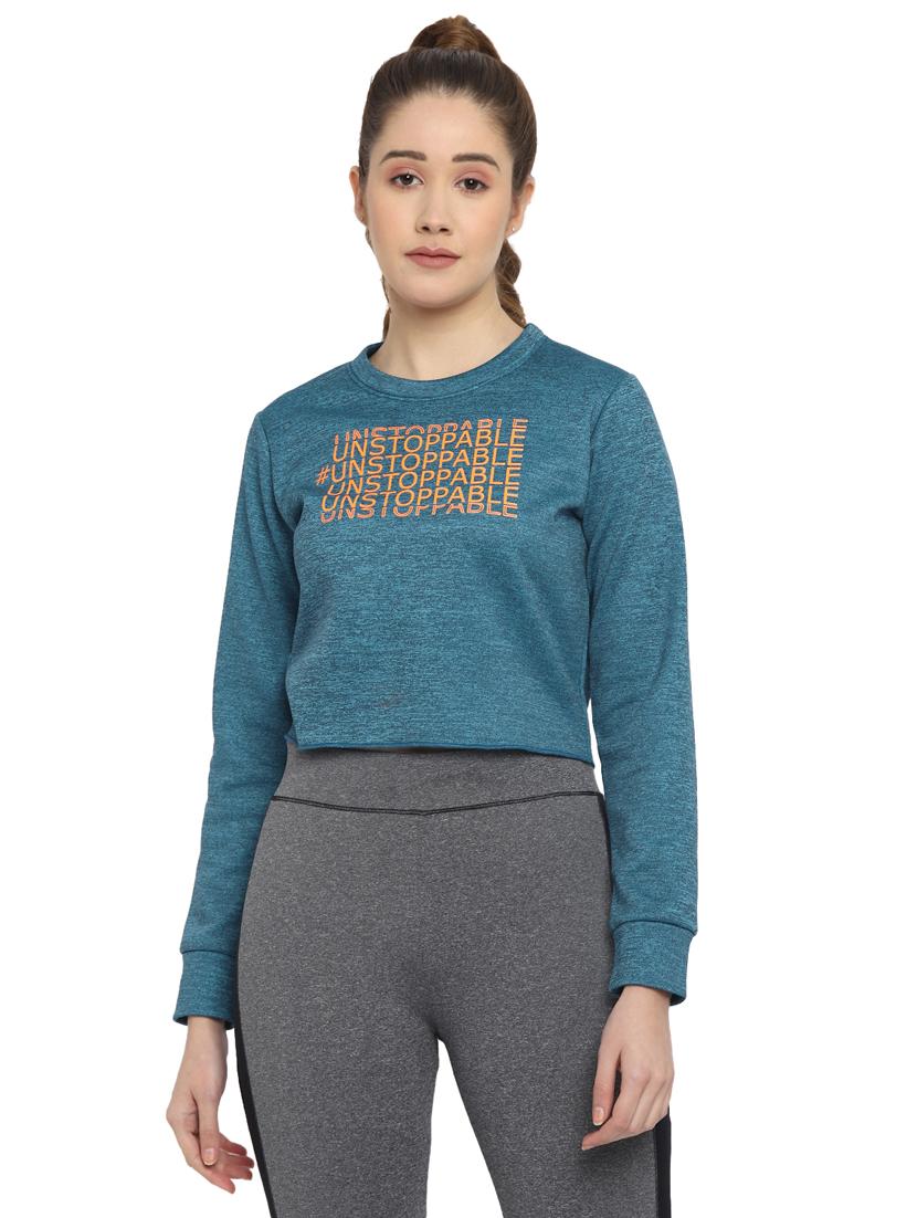 women's chest print sweatshirt