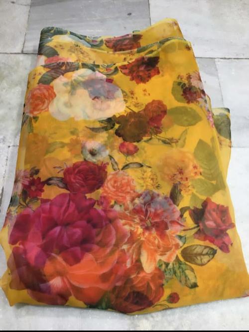 organza fabric for sarees 5.50 mtr - 18200944 - Standard Image - 0