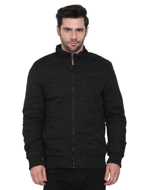 black solid bomber jacket - 18201245 - Standard Image - 0