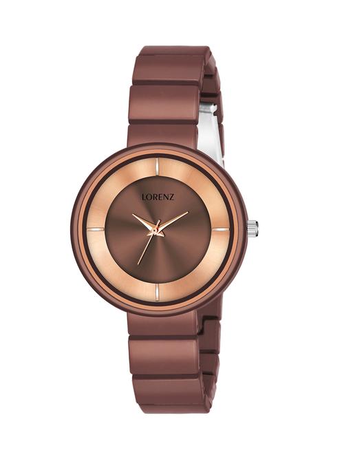 lorenz luxury finish brown analogue watch for women & girls | as-103a - 18201973 - Standard Image - 0
