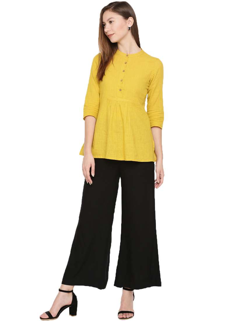 black solid straight palazzo - 18202997 - Standard Image - 3