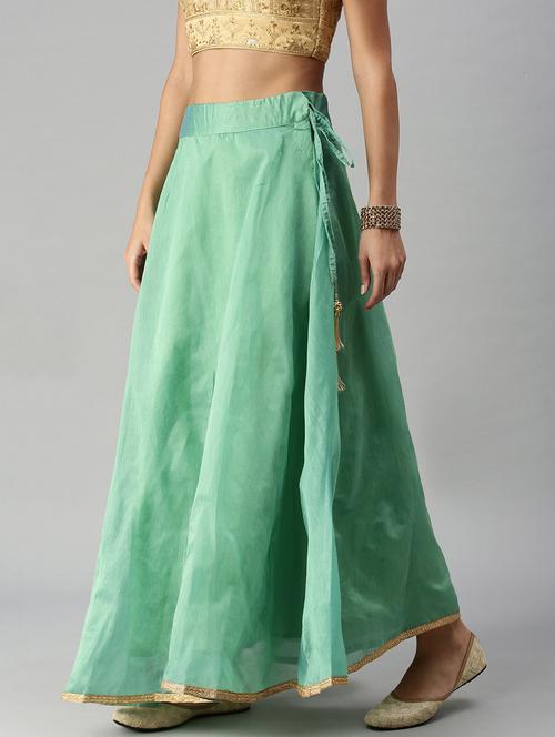 high rise solid long skirt - 18203252 - Standard Image - 0