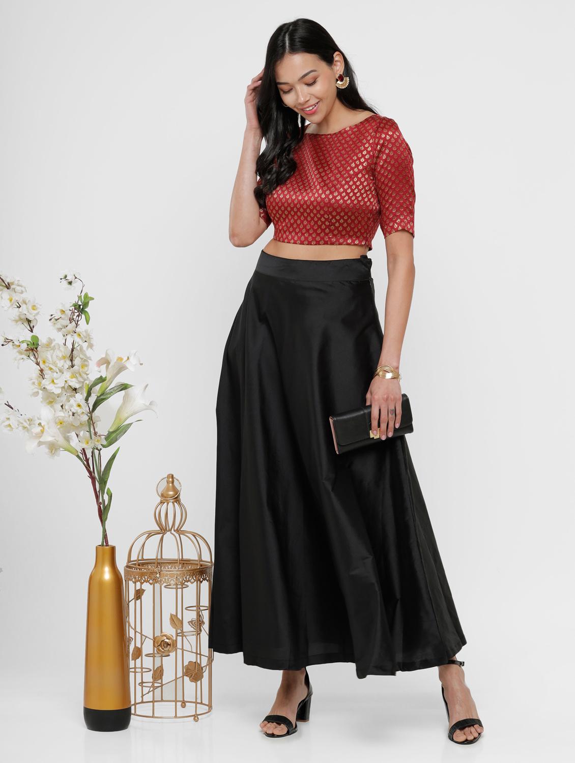 high rise flared skirt - 18203264 - Standard Image - 3