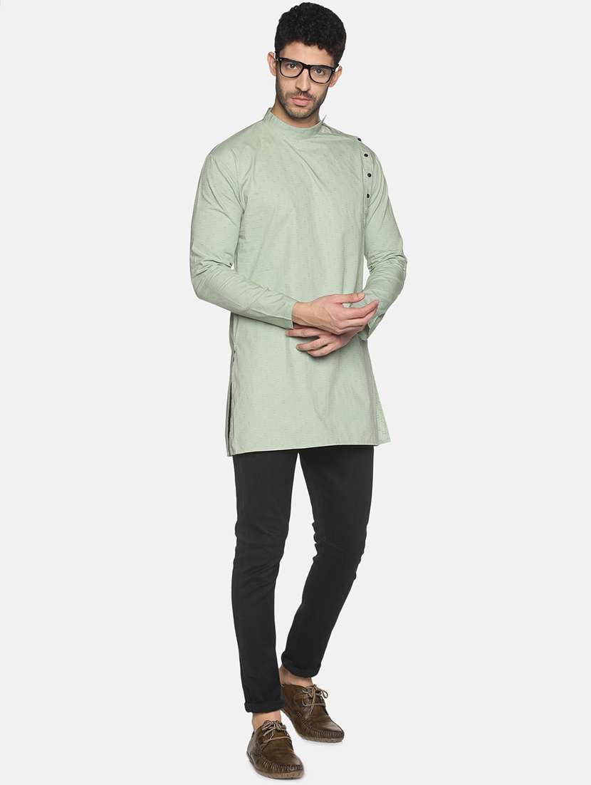 green solid medium kurta - 18203313 -  Standard Image - 3