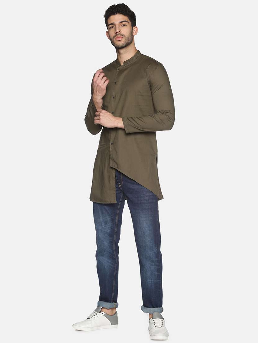green solid medium kurta - 18203319 -  Standard Image - 3