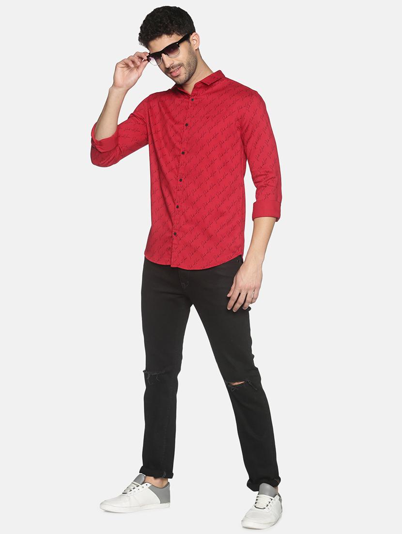 mens typography casual shirt - 18203333 - Standard Image - 3