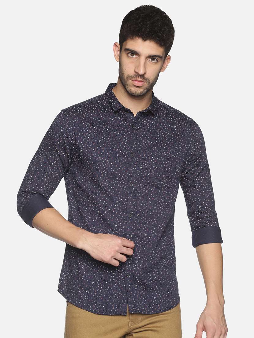 mens micro print casual shirt