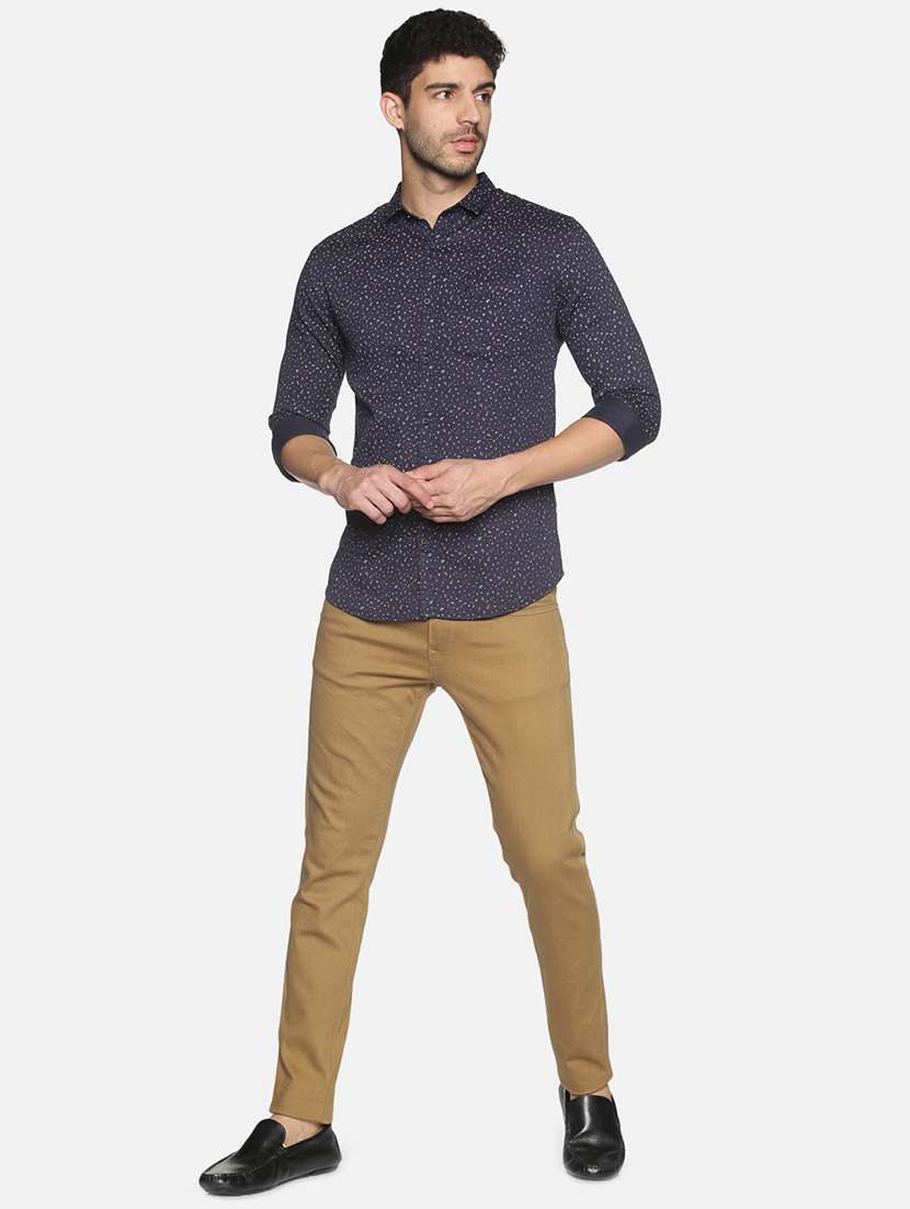 mens micro print casual shirt - 18203337 -  Standard Image - 3