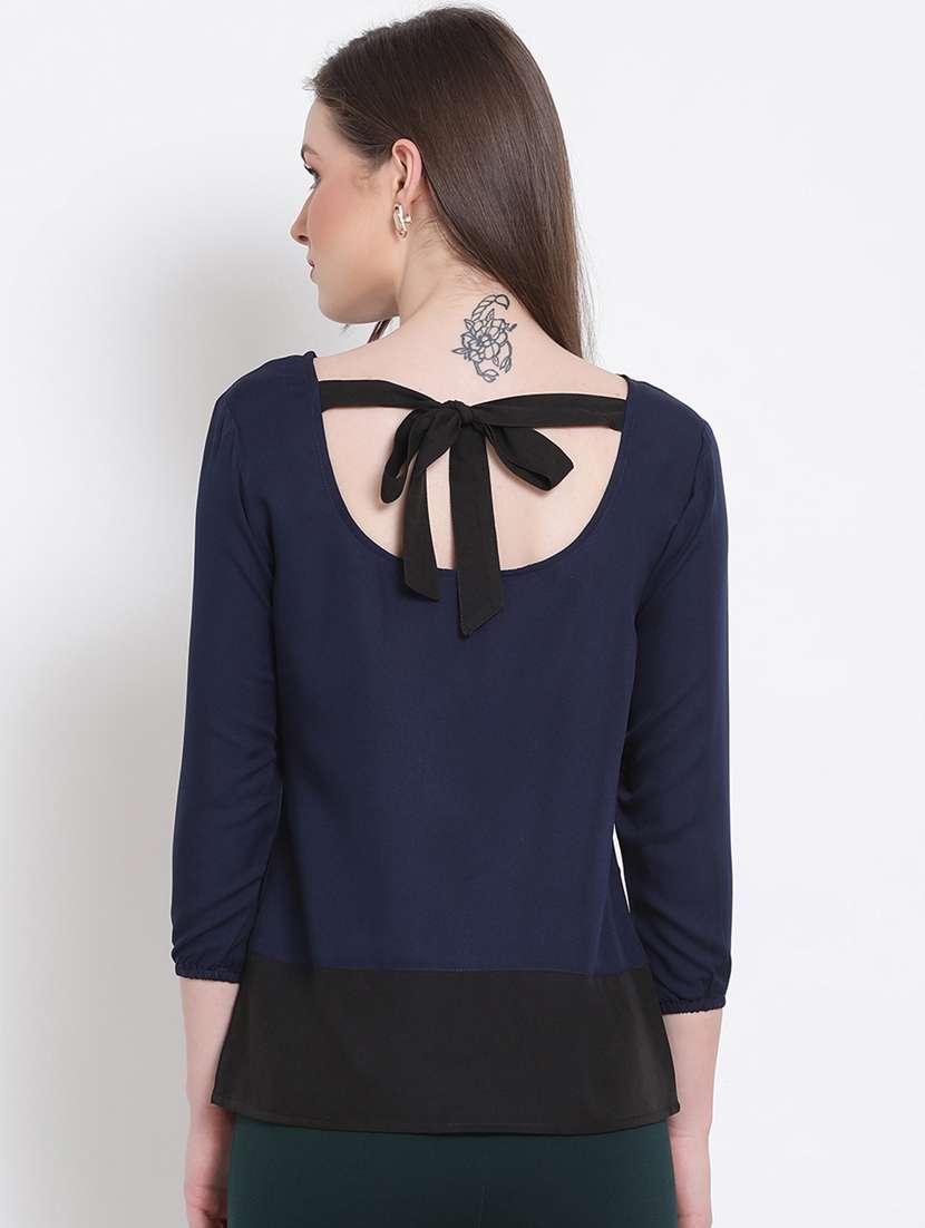 women's straight round neck top - 18204922 -  Standard Image - 3