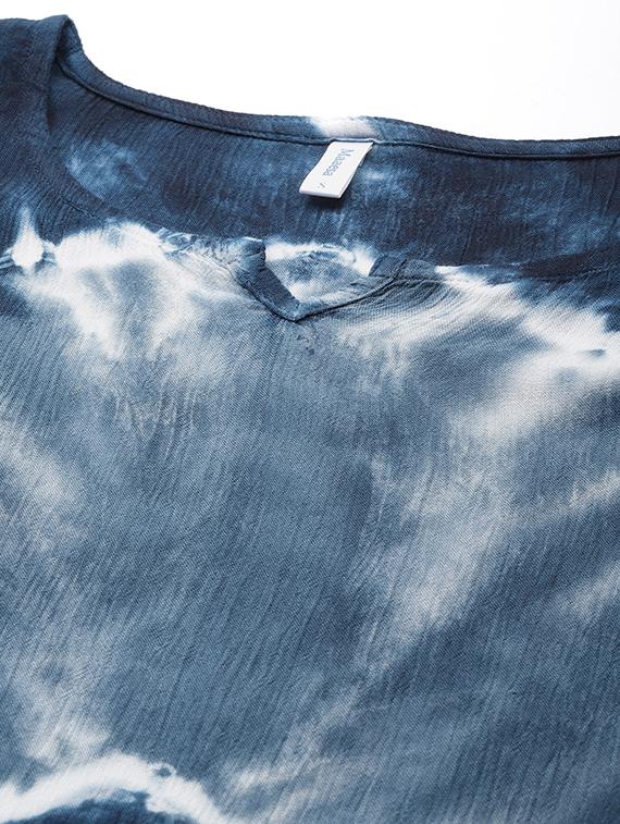 notch neck tie & dye kaftan - 18205392 - Standard Image - 3