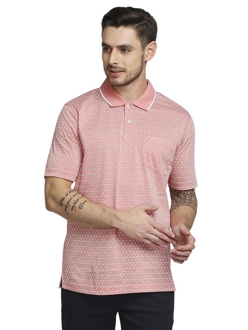 pink printed polo t-shirt - 18205704 - Standard Image - 0