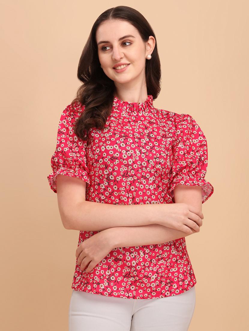 puff sleeved floral top - 18206397 - Zoom Image - 0