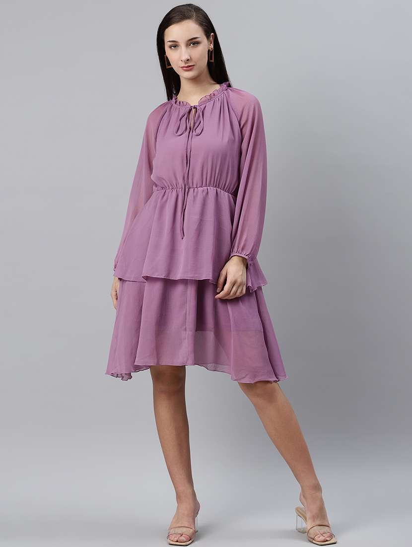 women's tiered dress solid dress