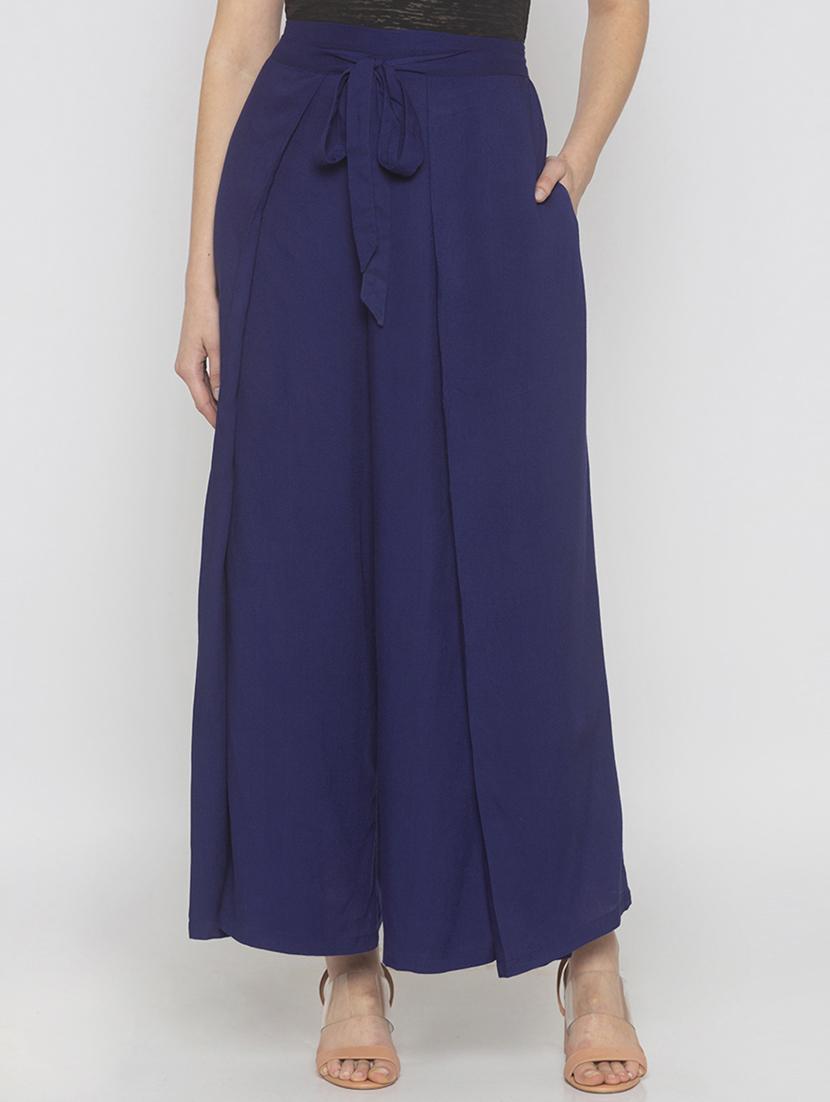 blue solid bottom wear - 18209163 - Zoom Image - 0