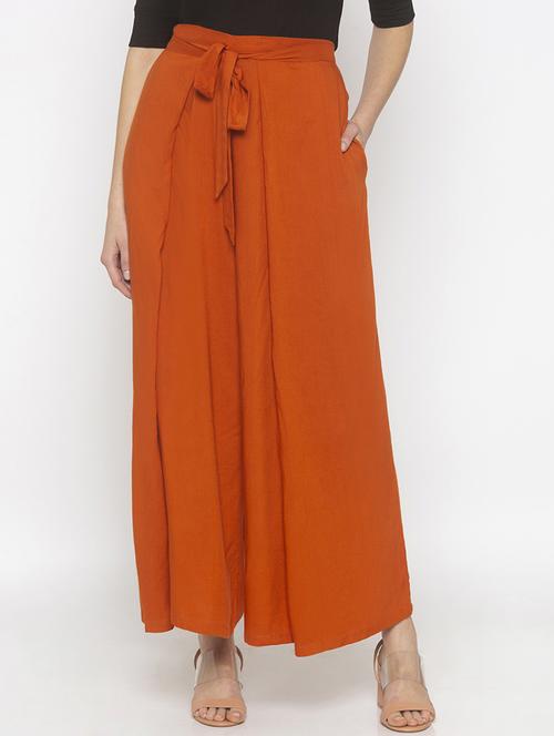 orange solid bottom wear - 18209164 - Standard Image - 0