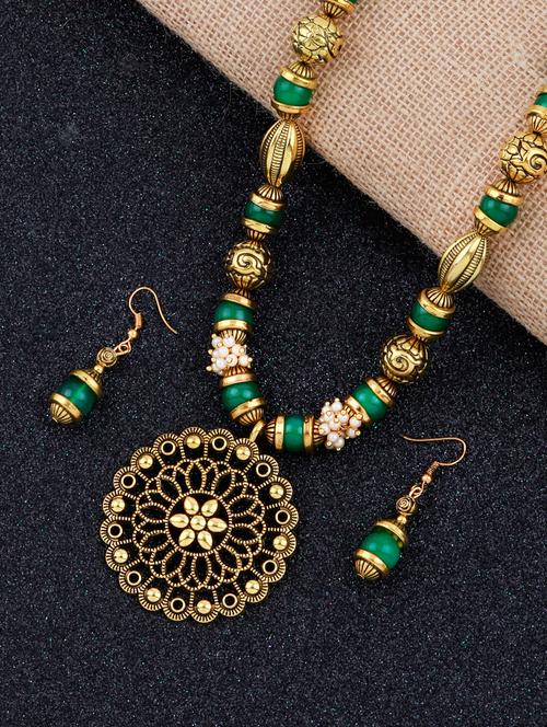 multi colored brass long necklace - 18209563 -  Standard Image - 0