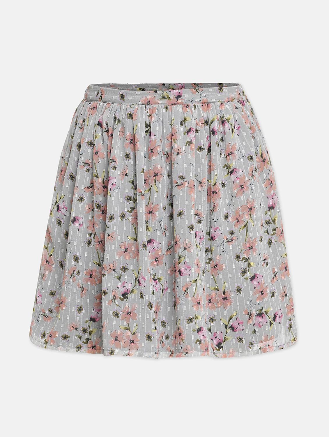grey printed a-line skirt - 18209612 -  Zoom Image - 0