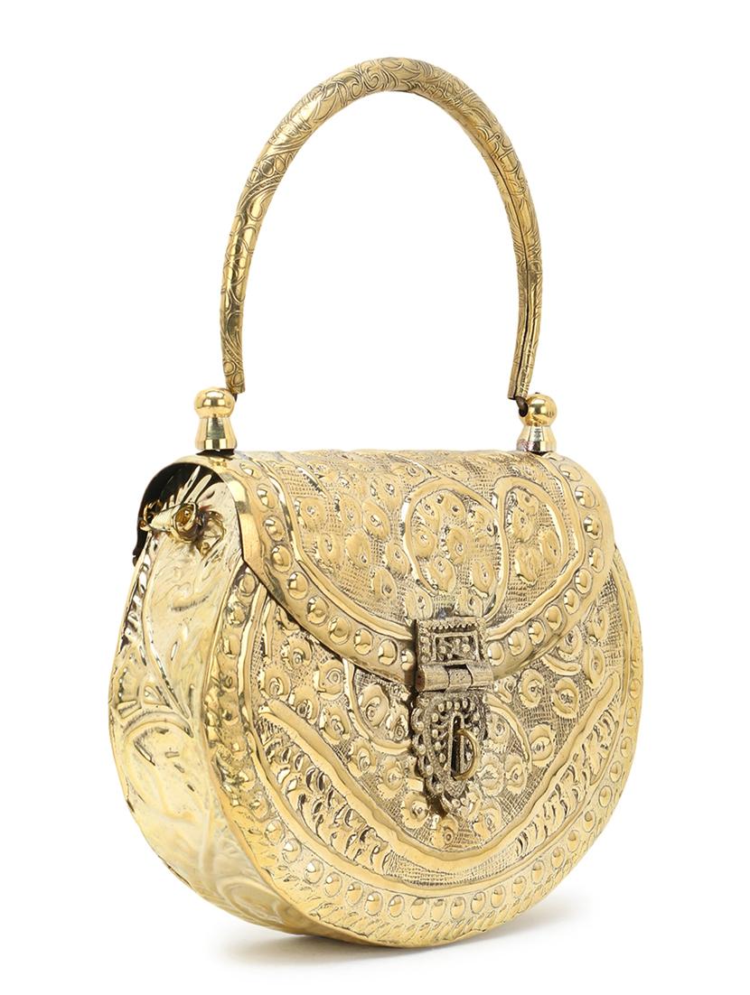 gold metal box clutch - 18209764 - Standard Image - 5