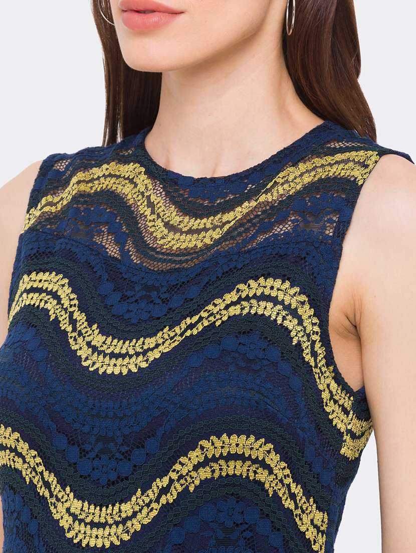 women's asymmetric self design dress - 18210226 -  Standard Image - 5