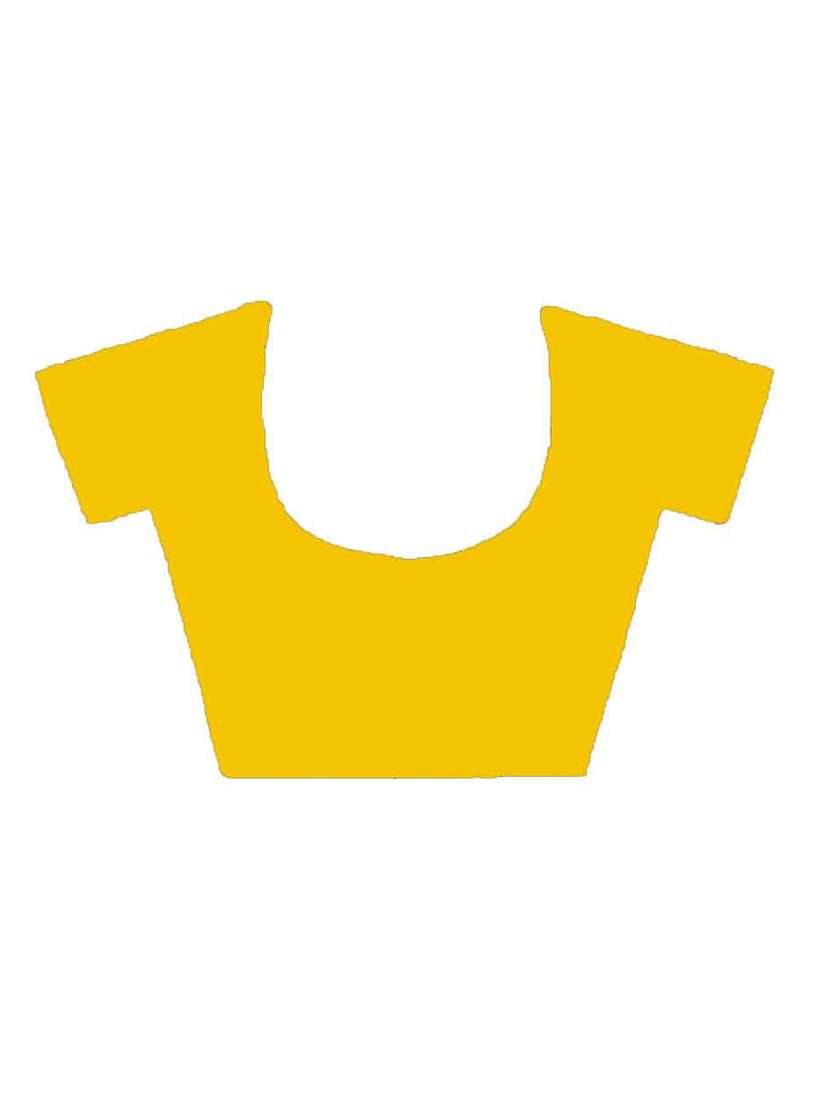 yellow raw silk banarasi saree with blouse - 18210435 -  Standard Image - 3