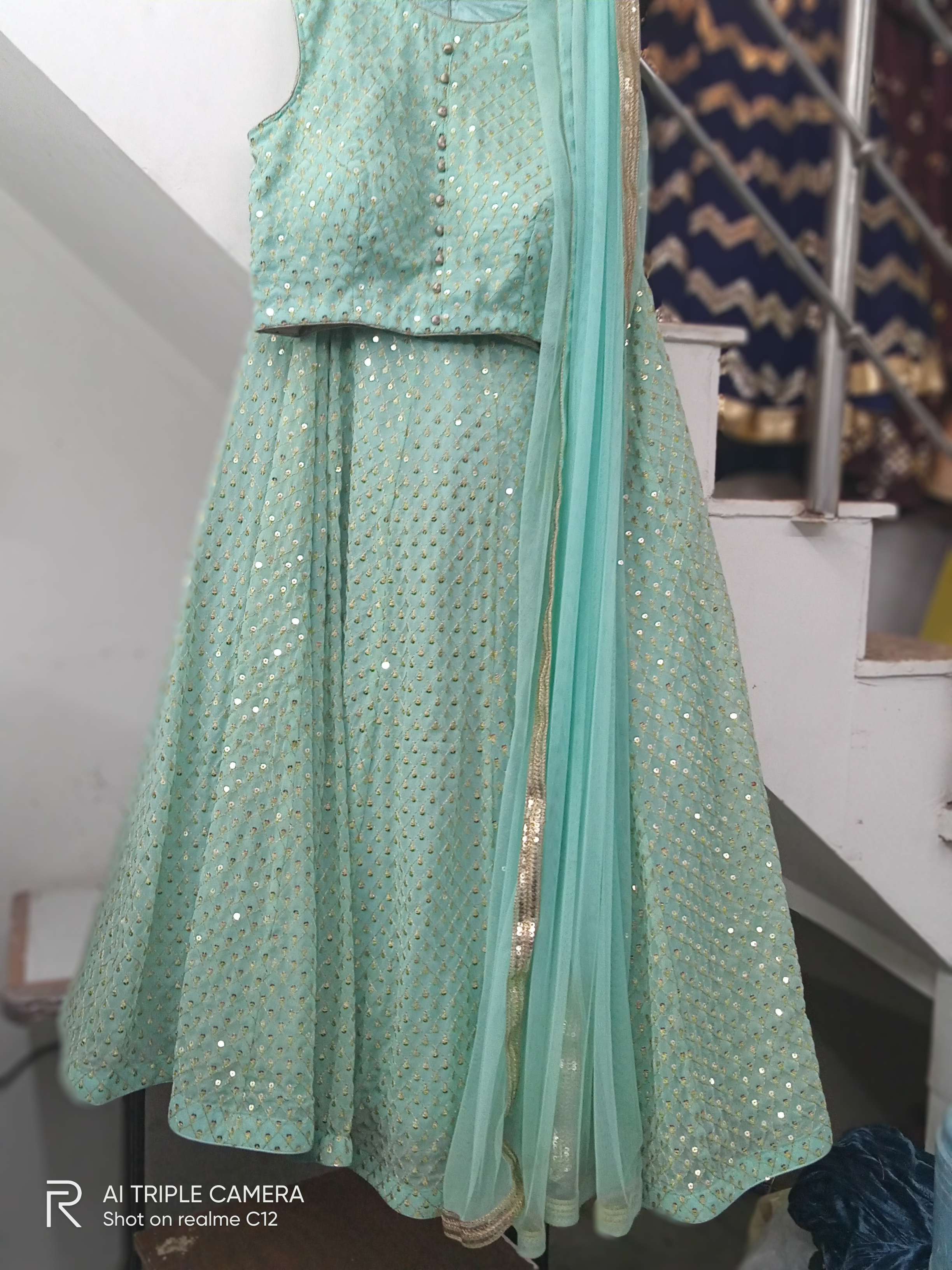 lehenga with net dupatta - 18210567 - Zoom Image - 0