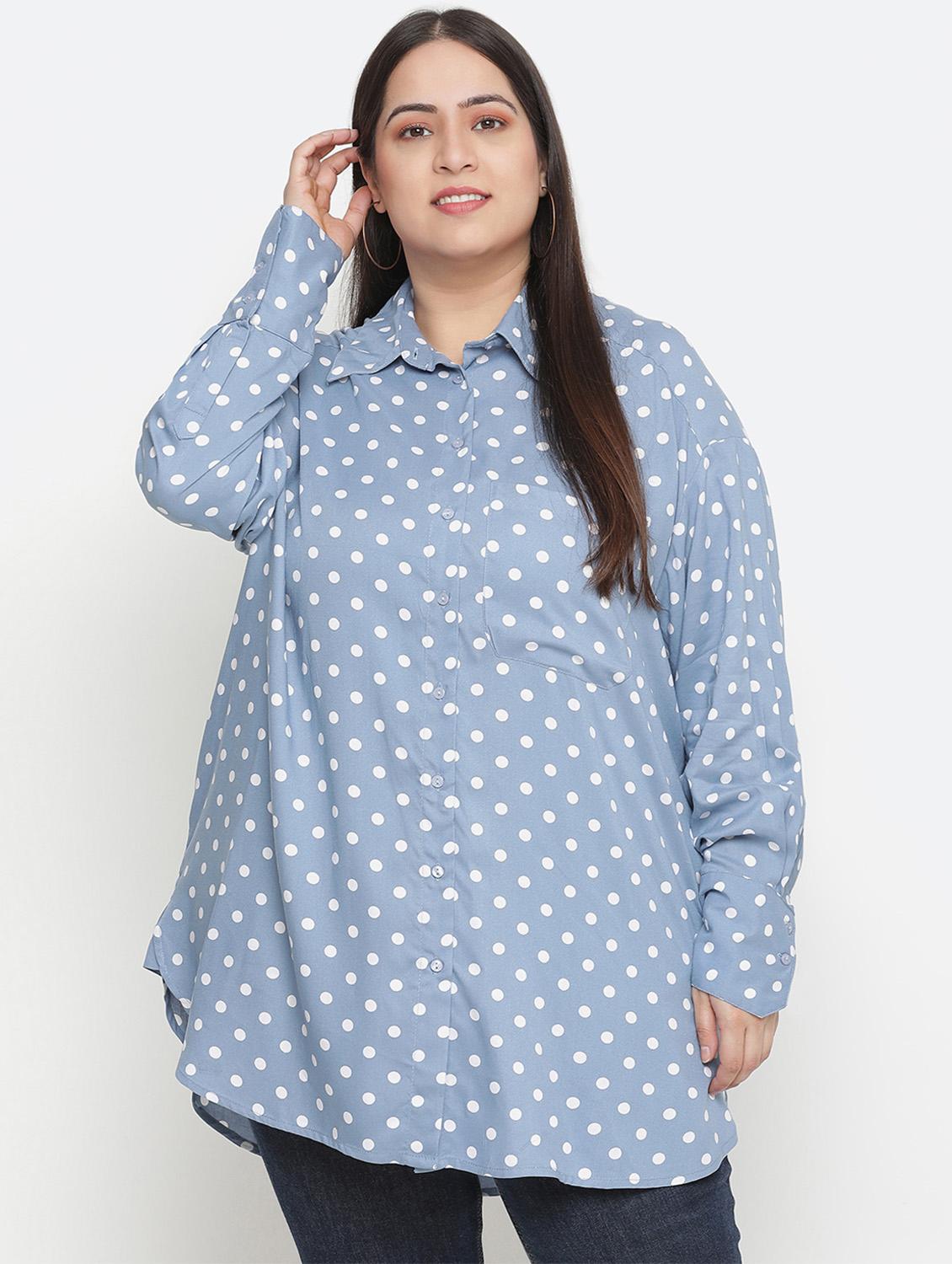 long sleeved polka dot shirt - 18210710 - Zoom Image - 0