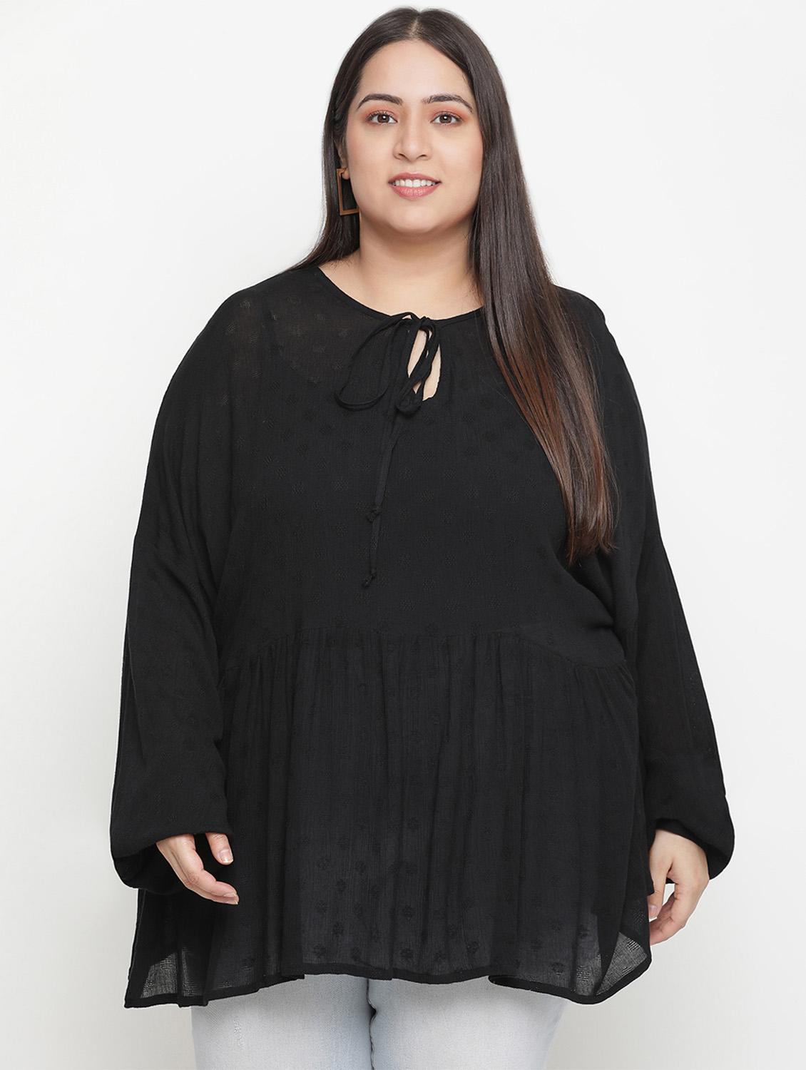women's a line tie-up neck top - 18210738 - Zoom Image - 0
