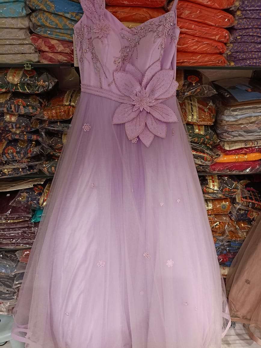 party wear pink colour gown