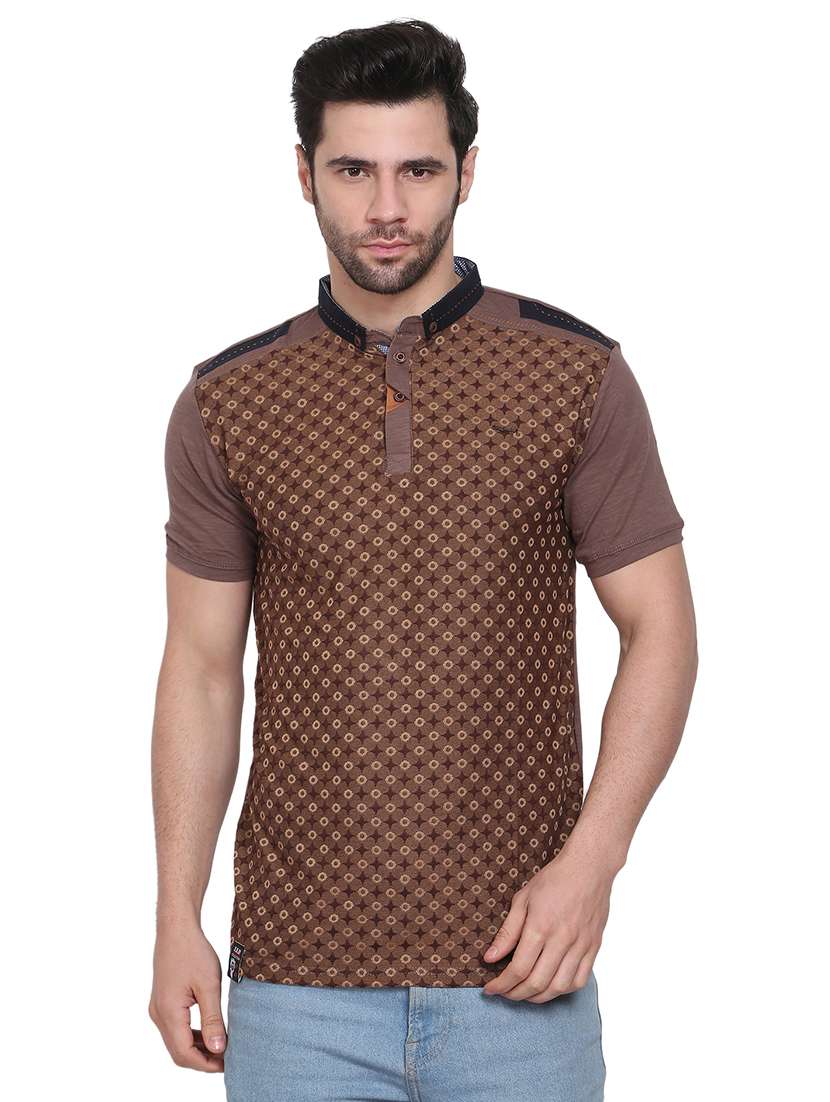 black printed polo t-shirt