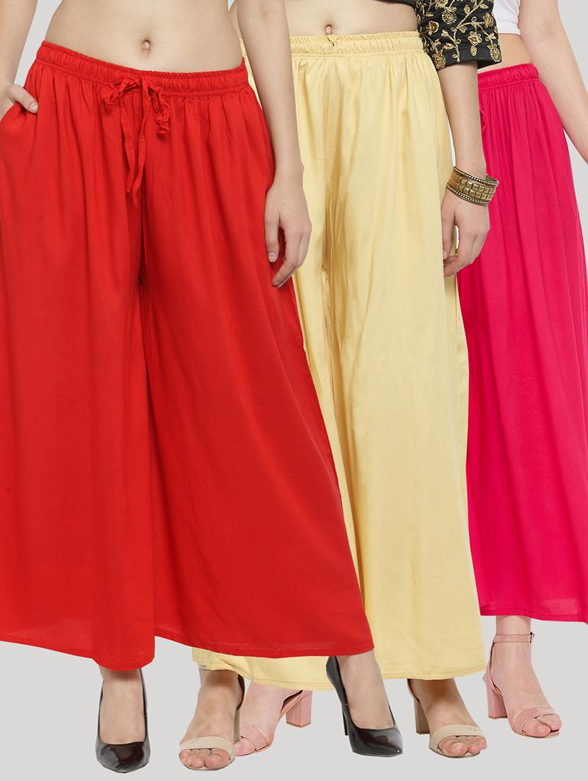 set of 3 solid palazzo  - 18212216 -  Zoom Image - 0