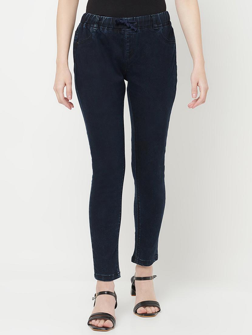 navy blue solid jogger