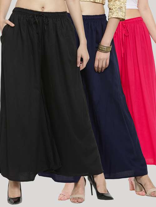 set of 3 solid palazzo  - 18212389 -  Standard Image - 0