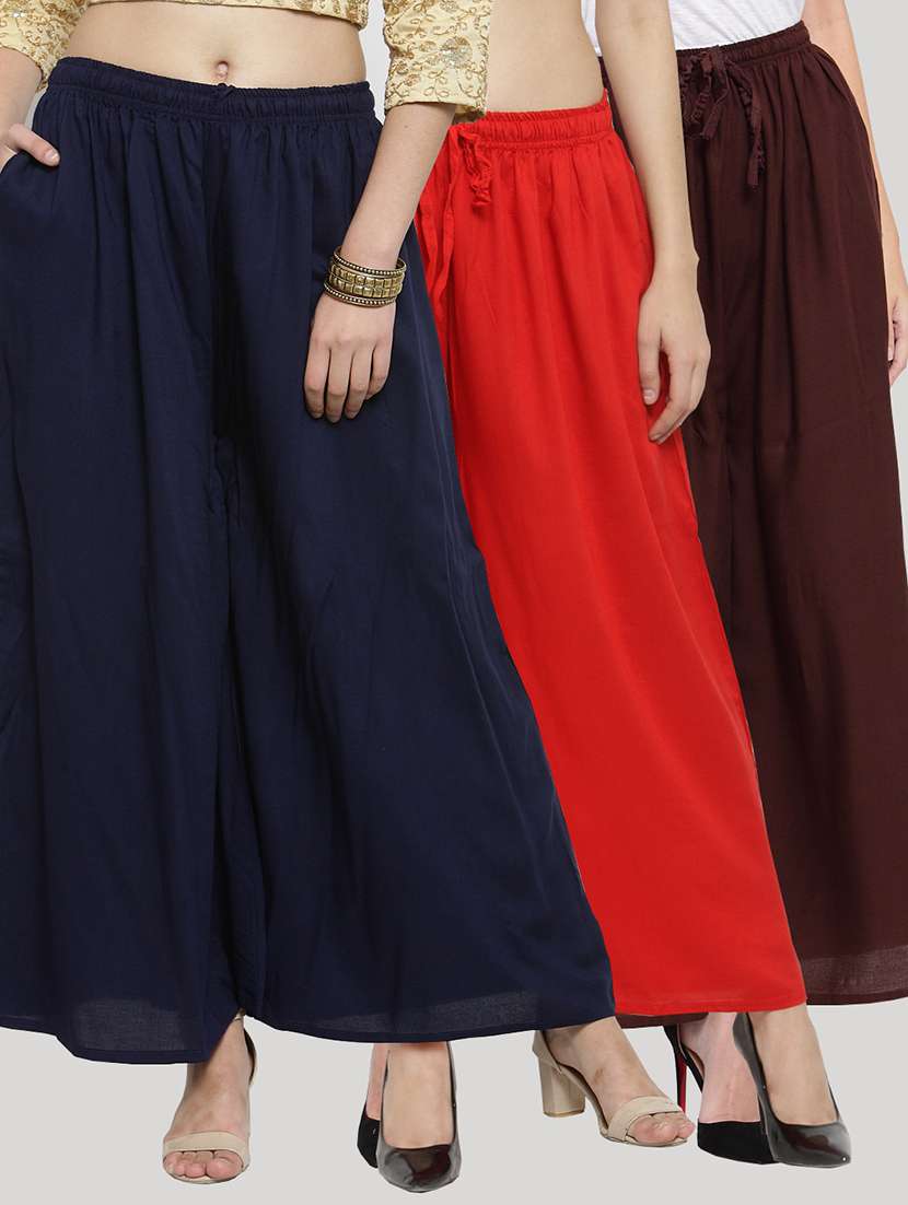 set of 3 solid palazzo  - 18212399 -  Zoom Image - 0