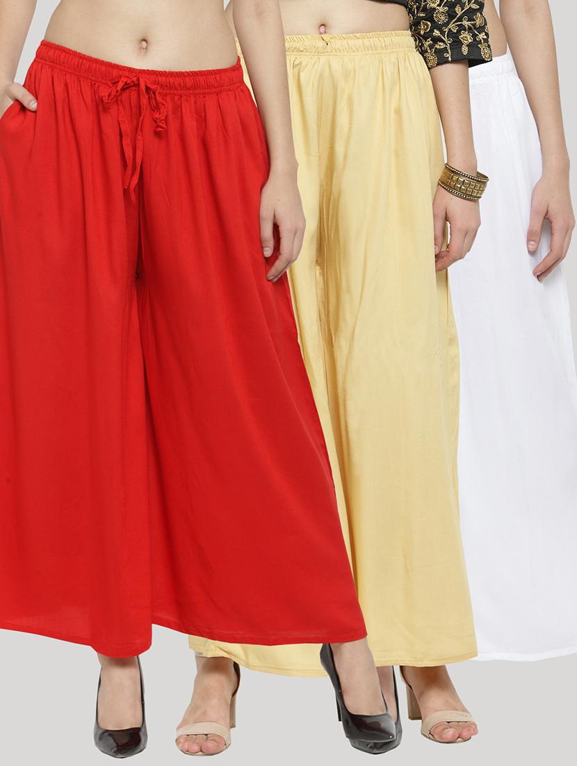 set of 3 solid palazzo  - 18212409 -  Zoom Image - 0