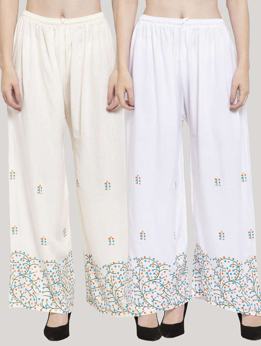 set of 3 solid palazzo 