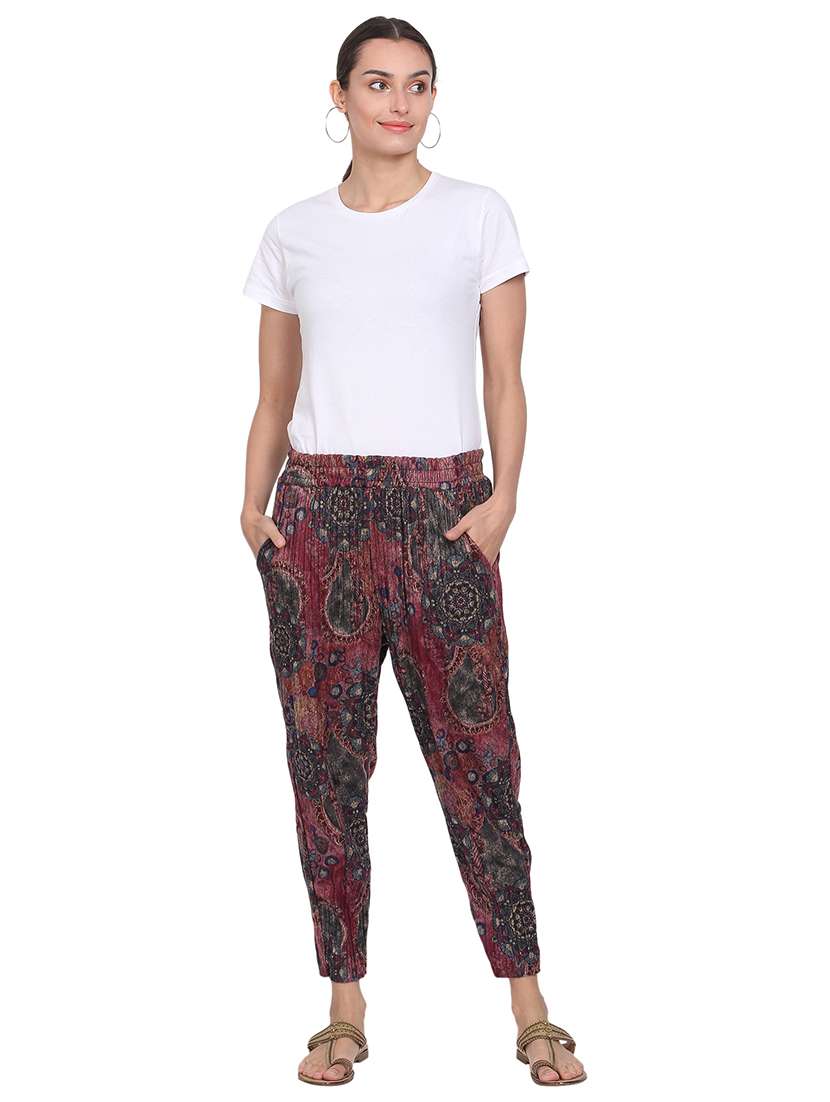multi colored printed harem pants - 18212543 - Standard Image - 3