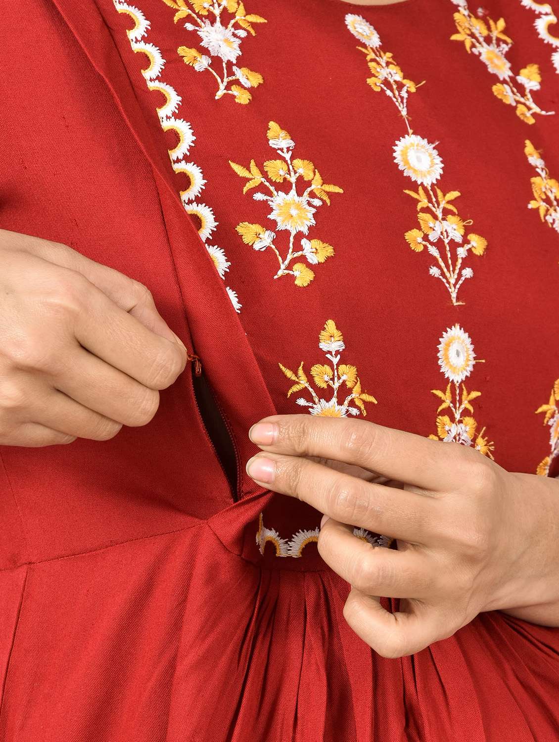 round neck printed maternity wear dress - 18212644 -  Standard Image - 3