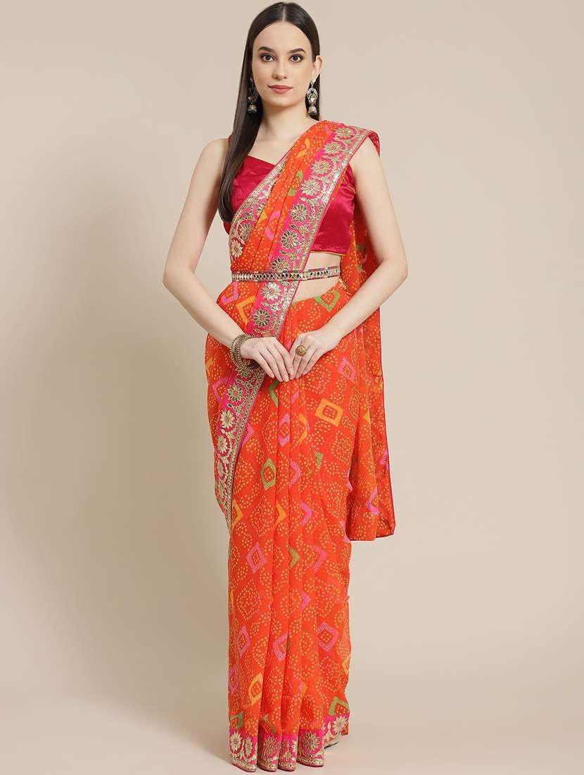 bandhani printed saree