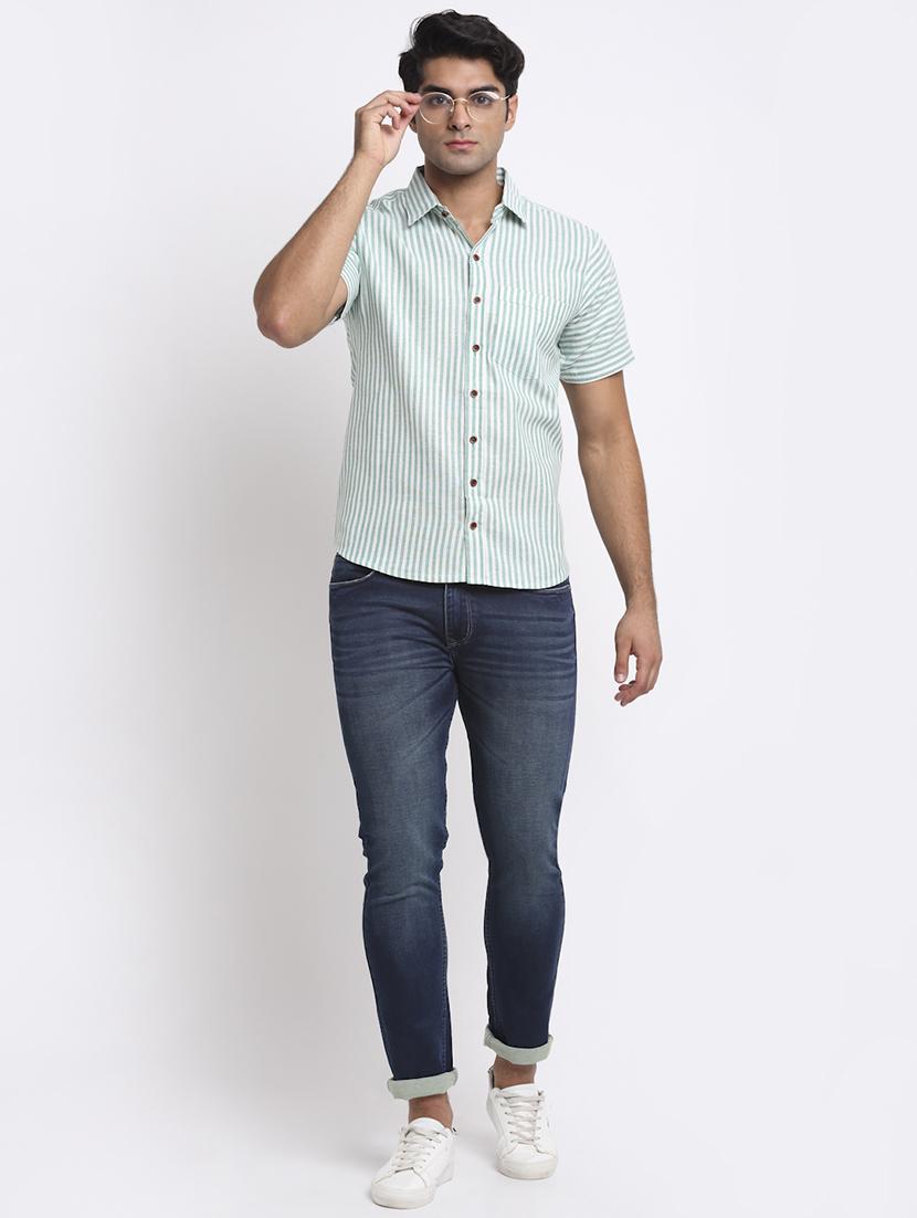 mens stripes casual shirt - 18213102 - Standard Image - 3