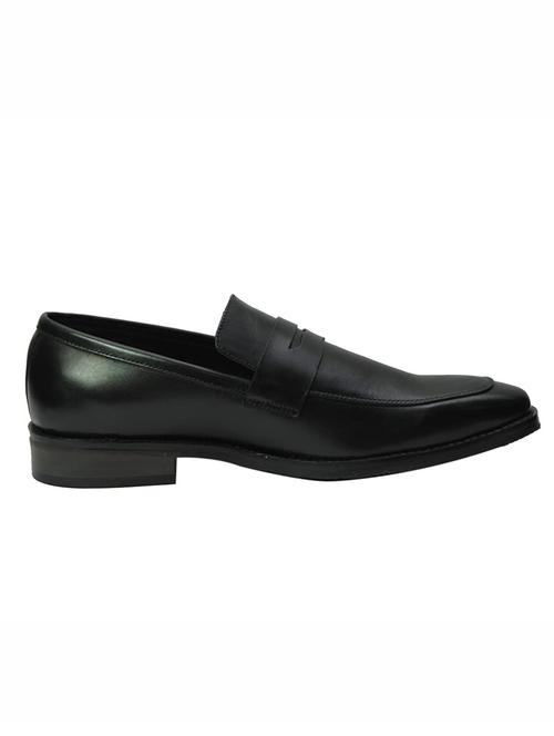 black leather slip on loafers - 18213421 - Standard Image - 0