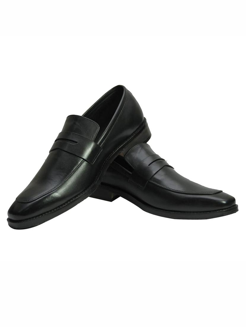 black leather slip on loafers - 18213421 - Standard Image - 5