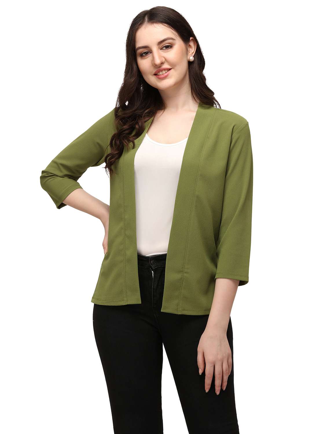 green cotton shrug