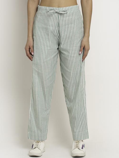 green stripe straight pant - 18213854 - Standard Image - 0