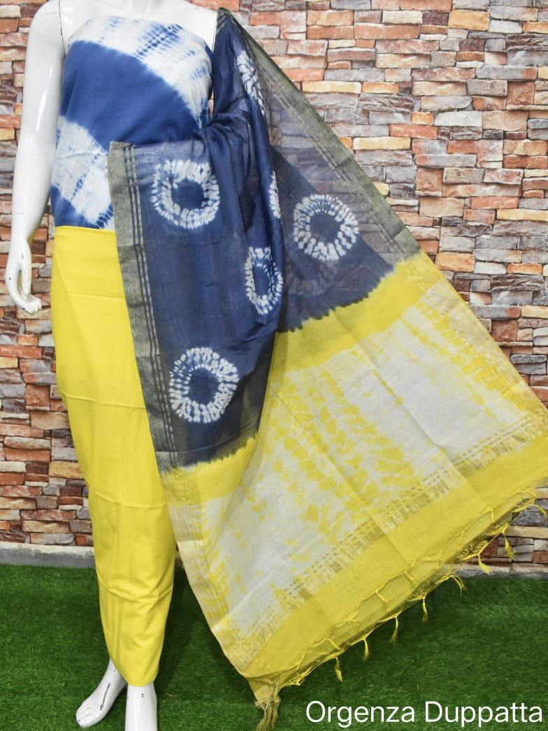 cotton suit with organza dupatta  - 18214031 -  Zoom Image - 0