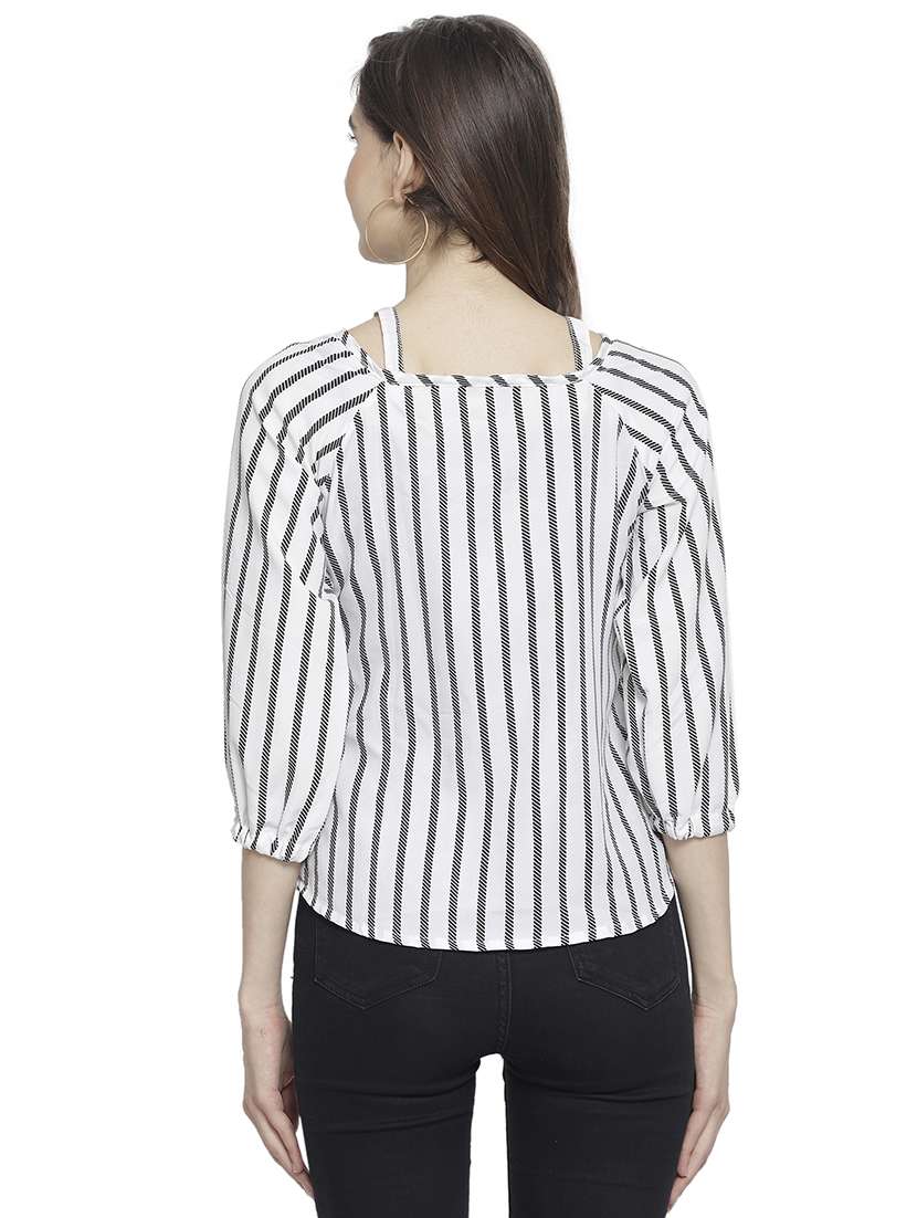 women's straight boat neck top - 18214107 - Standard Image - 3
