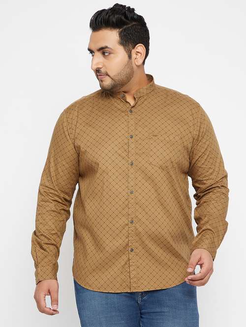 beige printed casual shirt - 18215143 -  Standard Image - 0