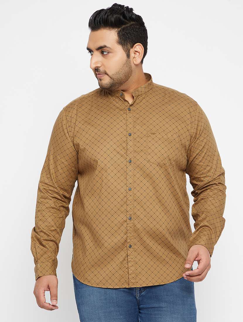 beige printed casual shirt