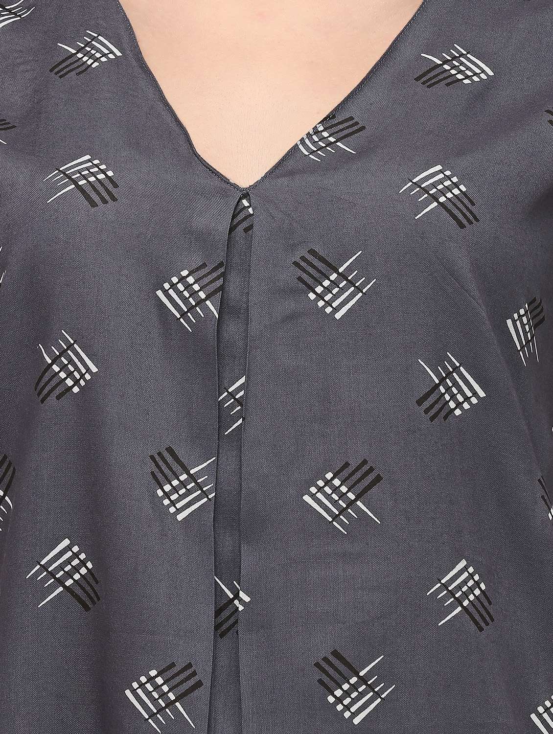 women's straight collared top - 18215614 - Standard Image - 3