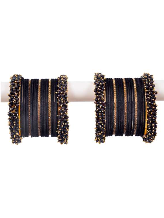 Churi Black Bangles Metal Black Metal Bangles Set